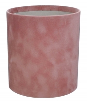 Изображение товара Коробка для цветов бархатная круглая темно-розовая из картона 160/180